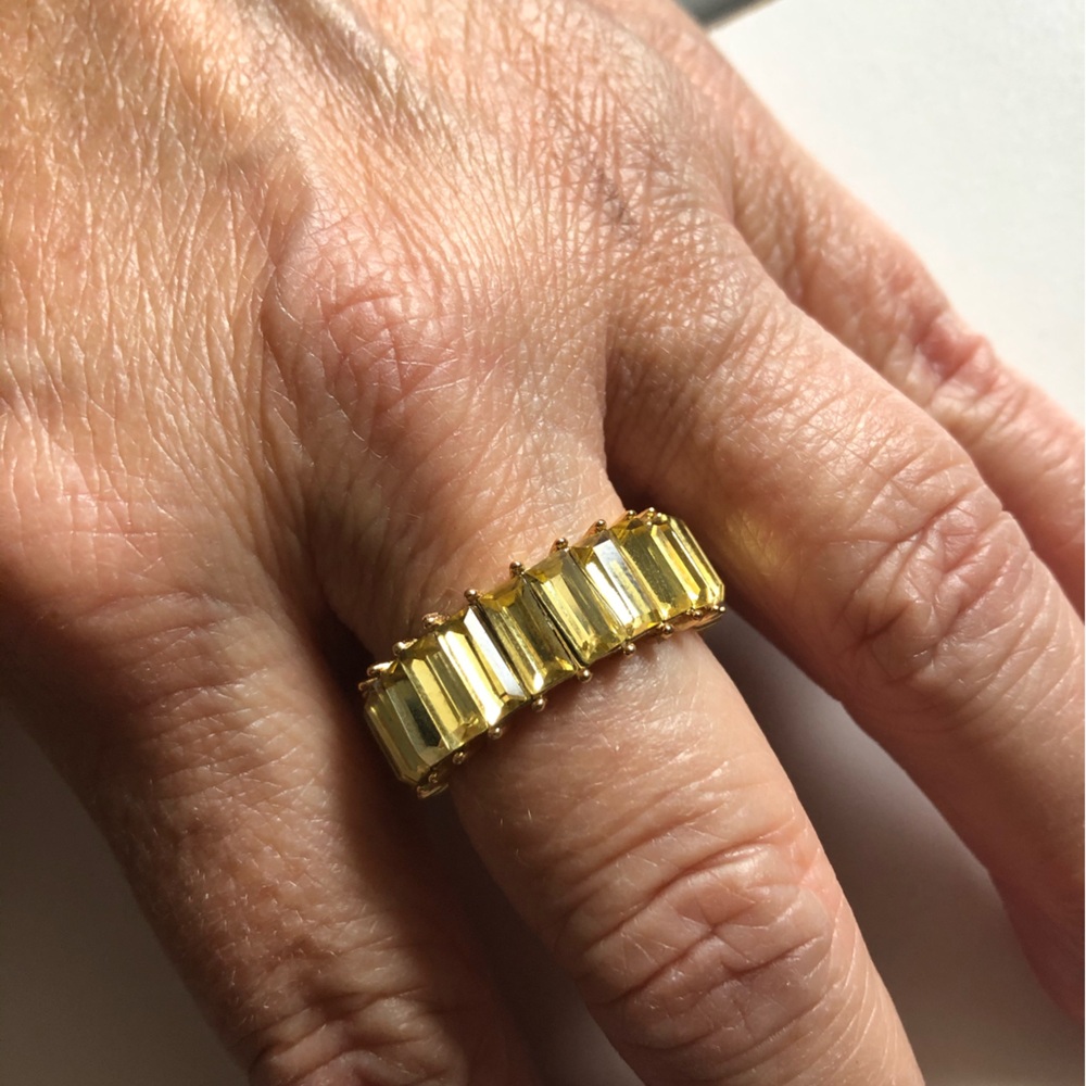 Faux Citrine stone Costume Jewellery eternity band
